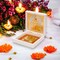 Gold Plated Ganesha Photo Frame with Charan Paduka for Diwali Housewarming Indian Wedding Return Gift Worship Pooja Room Decor Hindu Religious Devotional Paduka Prayer Box Good Luck Gift